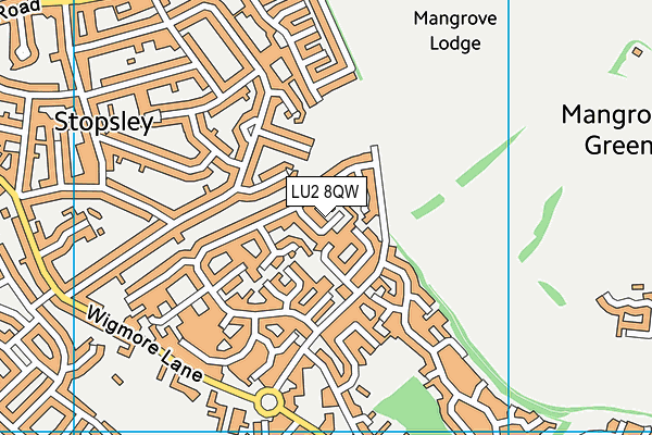 LU2 8QW map - OS VectorMap District (Ordnance Survey)