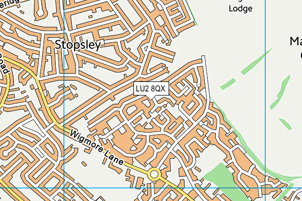 LU2 8QX map - OS VectorMap District (Ordnance Survey)