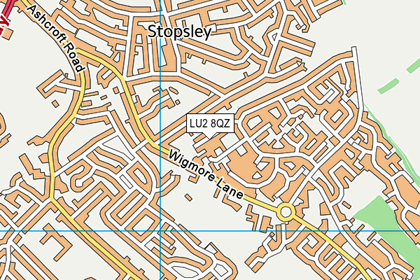 LU2 8QZ map - OS VectorMap District (Ordnance Survey)