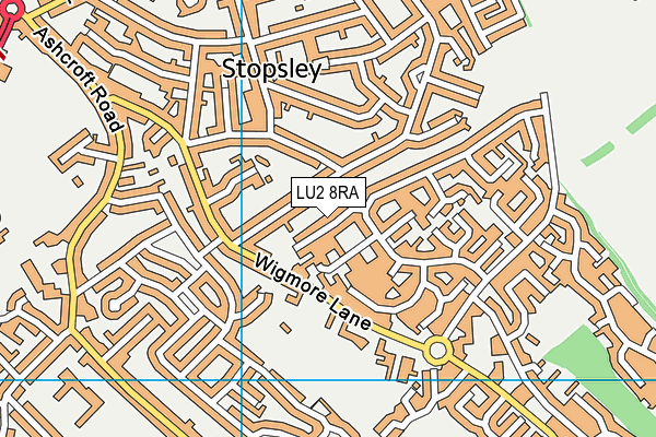 LU2 8RA map - OS VectorMap District (Ordnance Survey)