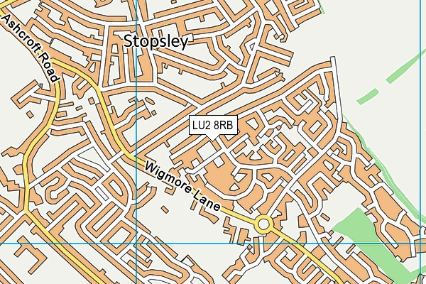LU2 8RB map - OS VectorMap District (Ordnance Survey)