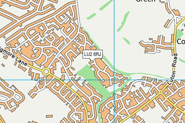 LU2 8RJ map - OS VectorMap District (Ordnance Survey)