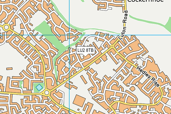 LU2 8TB map - OS VectorMap District (Ordnance Survey)