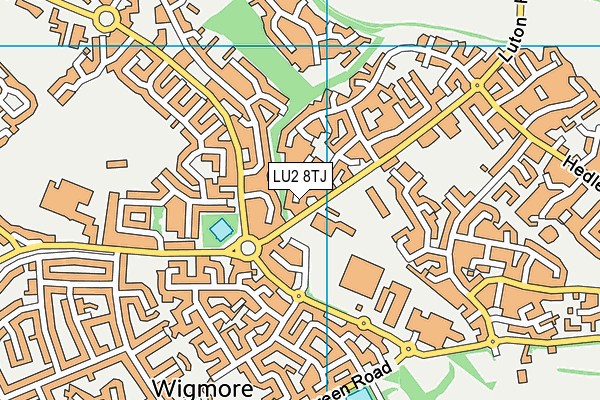 LU2 8TJ map - OS VectorMap District (Ordnance Survey)