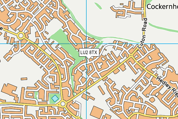 LU2 8TX map - OS VectorMap District (Ordnance Survey)