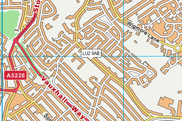 LU2 9AB map - OS VectorMap District (Ordnance Survey)