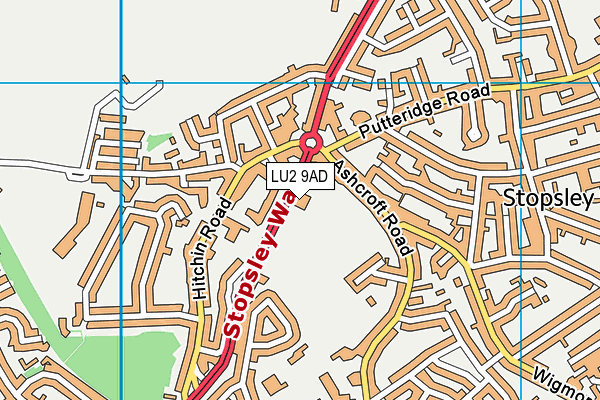 LU2 9AD map - OS VectorMap District (Ordnance Survey)