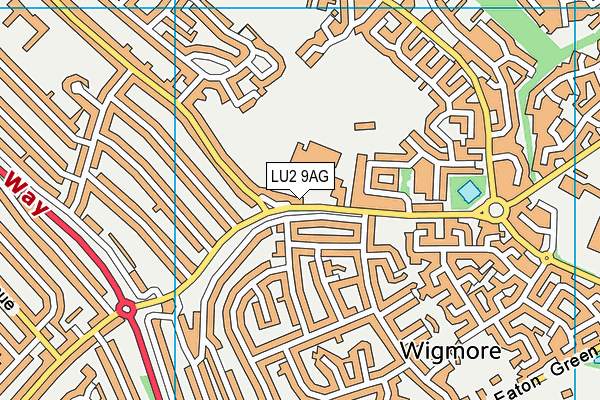 LU2 9AG map - OS VectorMap District (Ordnance Survey)