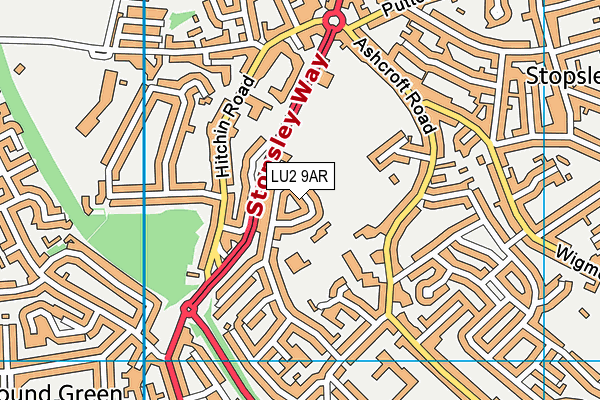 LU2 9AR map - OS VectorMap District (Ordnance Survey)