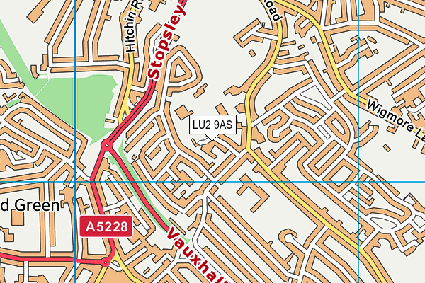 LU2 9AS map - OS VectorMap District (Ordnance Survey)