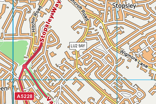 Lady Zia Wernher School map (LU2 9AY) - OS VectorMap District (Ordnance Survey)