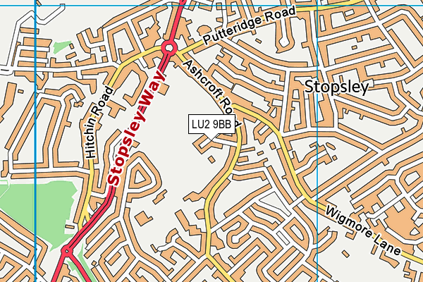 LU2 9BB map - OS VectorMap District (Ordnance Survey)