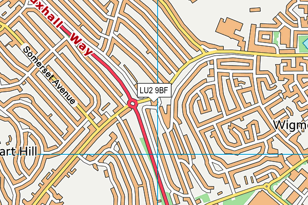 LU2 9BF map - OS VectorMap District (Ordnance Survey)