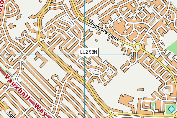 LU2 9BN map - OS VectorMap District (Ordnance Survey)