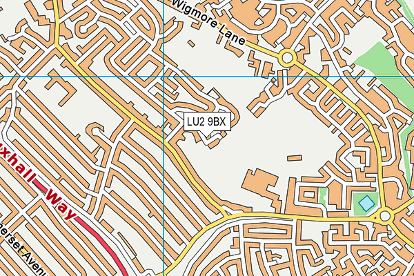 LU2 9BX map - OS VectorMap District (Ordnance Survey)