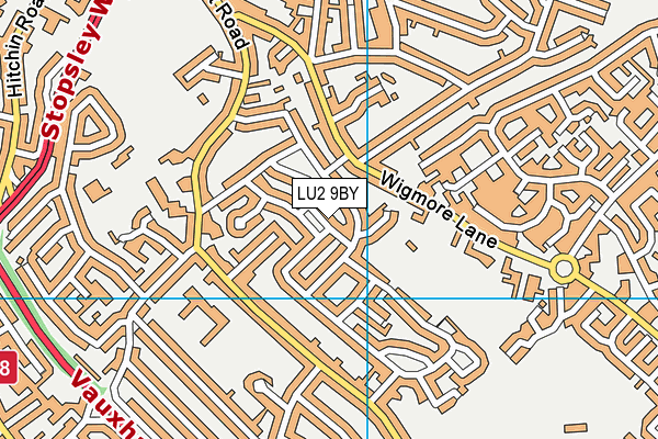 LU2 9BY map - OS VectorMap District (Ordnance Survey)