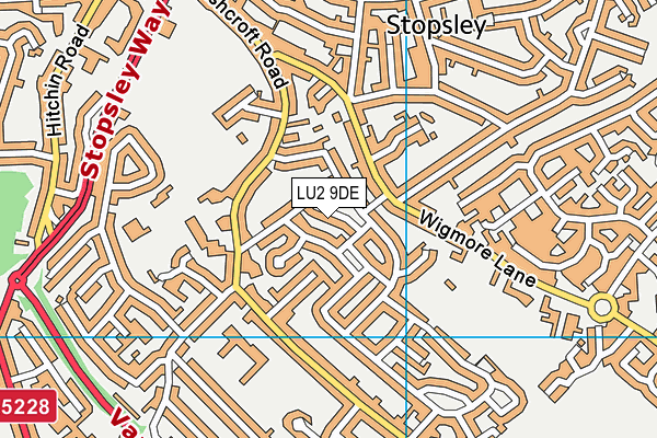 LU2 9DE map - OS VectorMap District (Ordnance Survey)