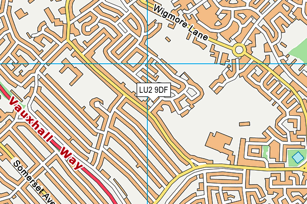 LU2 9DF map - OS VectorMap District (Ordnance Survey)