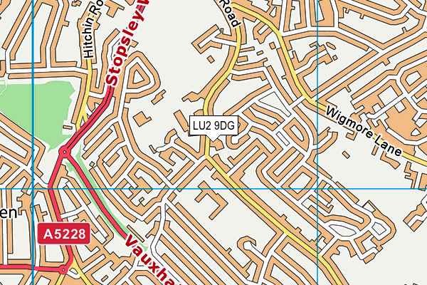 LU2 9DG map - OS VectorMap District (Ordnance Survey)