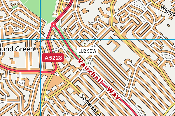 LU2 9DW map - OS VectorMap District (Ordnance Survey)