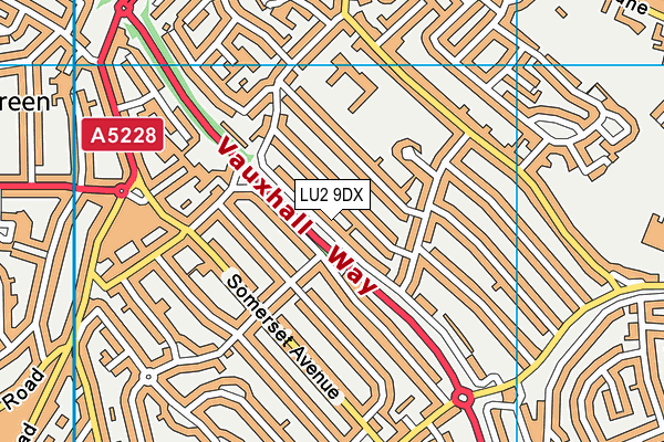 LU2 9DX map - OS VectorMap District (Ordnance Survey)