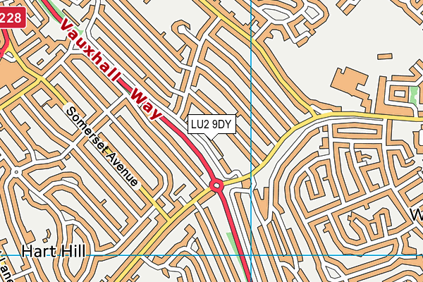 LU2 9DY map - OS VectorMap District (Ordnance Survey)