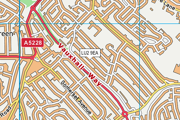 LU2 9EA map - OS VectorMap District (Ordnance Survey)