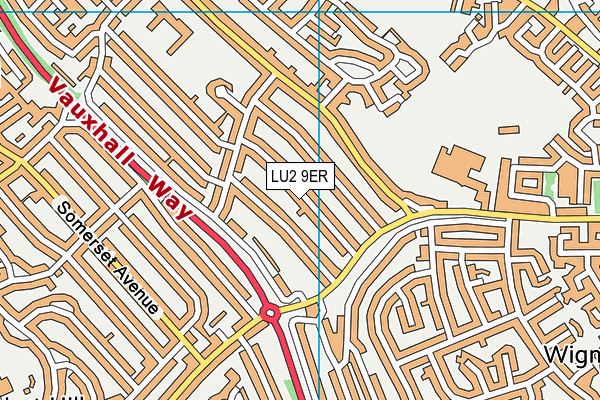 LU2 9ER map - OS VectorMap District (Ordnance Survey)