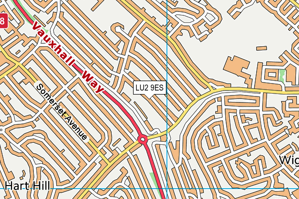 LU2 9ES map - OS VectorMap District (Ordnance Survey)