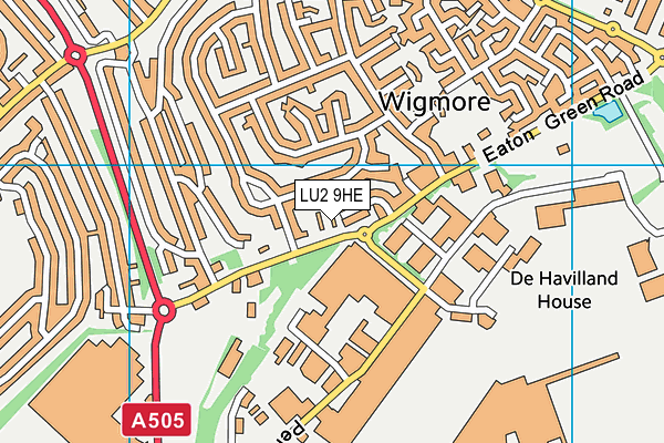LU2 9HE map - OS VectorMap District (Ordnance Survey)
