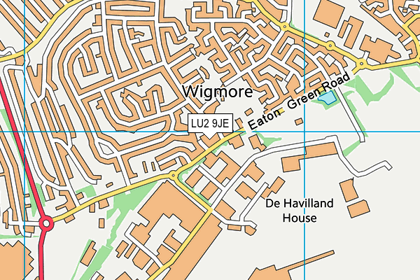 LU2 9JE map - OS VectorMap District (Ordnance Survey)