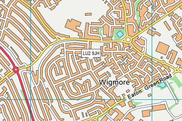 LU2 9JH map - OS VectorMap District (Ordnance Survey)