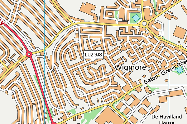 LU2 9JS map - OS VectorMap District (Ordnance Survey)
