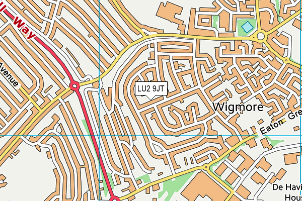 LU2 9JT map - OS VectorMap District (Ordnance Survey)