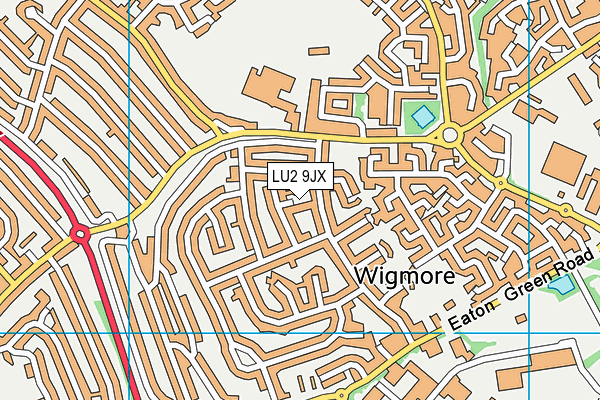 LU2 9JX map - OS VectorMap District (Ordnance Survey)