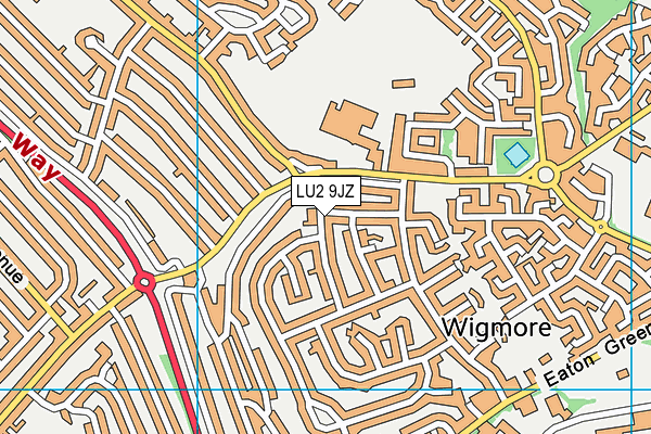 LU2 9JZ map - OS VectorMap District (Ordnance Survey)