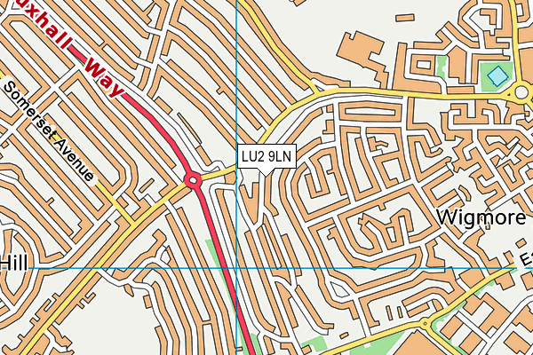 LU2 9LN map - OS VectorMap District (Ordnance Survey)