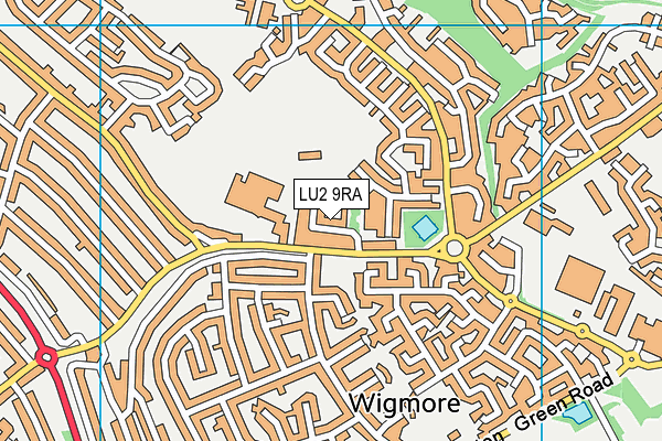 LU2 9RA map - OS VectorMap District (Ordnance Survey)