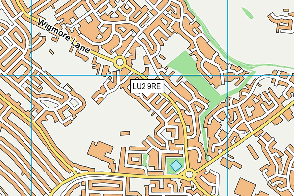 LU2 9RE map - OS VectorMap District (Ordnance Survey)