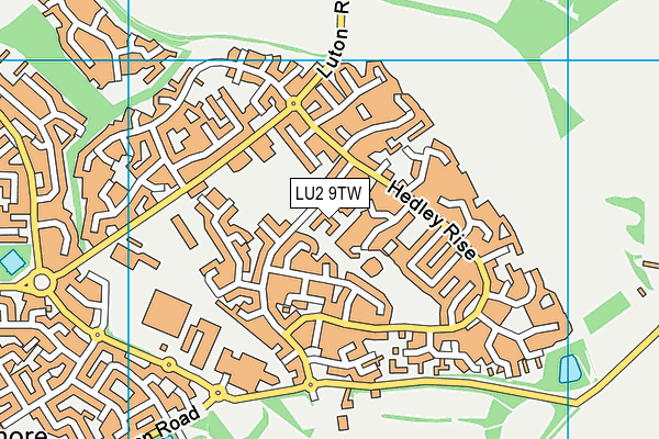 LU2 9TW map - OS VectorMap District (Ordnance Survey)