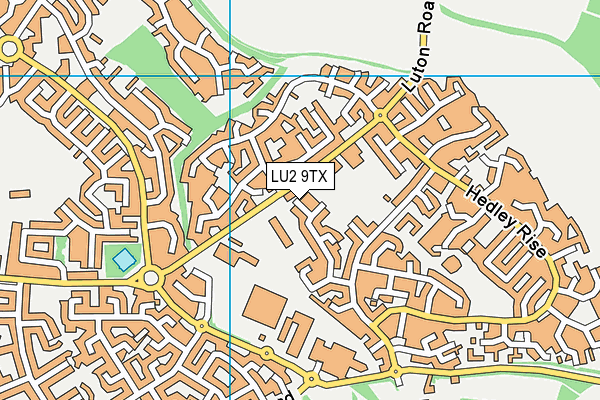 LU2 9TX map - OS VectorMap District (Ordnance Survey)