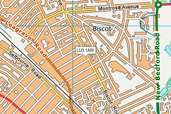 LU3 1AW map - OS VectorMap District (Ordnance Survey)