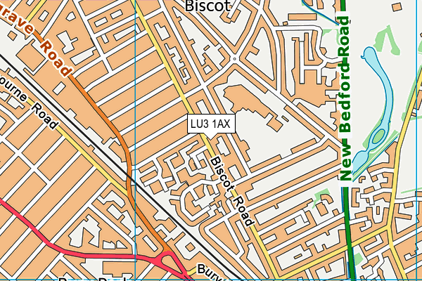 LU3 1AX map - OS VectorMap District (Ordnance Survey)