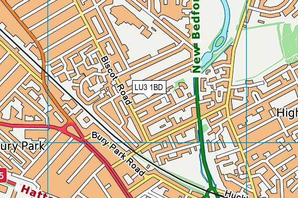 LU3 1BD map - OS VectorMap District (Ordnance Survey)