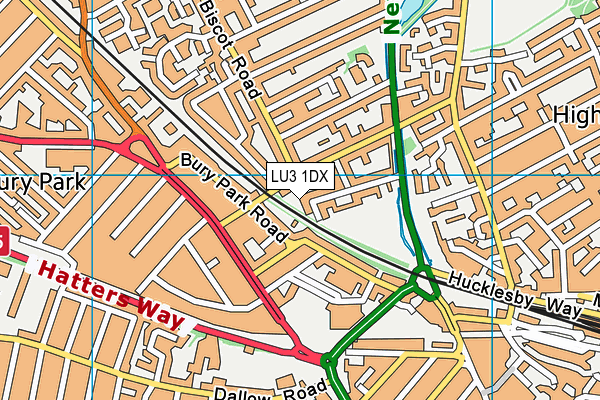 LU3 1DX map - OS VectorMap District (Ordnance Survey)