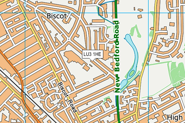 Denbigh High School map (LU3 1HE) - OS VectorMap District (Ordnance Survey)