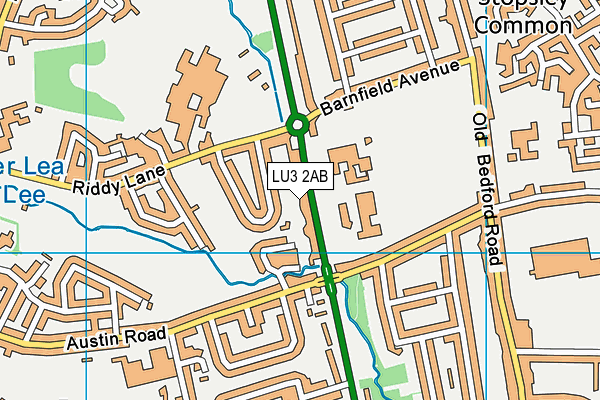 LU3 2AB map - OS VectorMap District (Ordnance Survey)