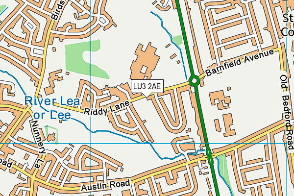 LU3 2AE map - OS VectorMap District (Ordnance Survey)