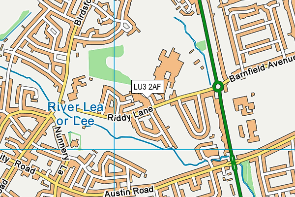 LU3 2AF map - OS VectorMap District (Ordnance Survey)