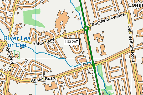 LU3 2AT map - OS VectorMap District (Ordnance Survey)